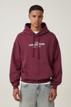 Box Fit Graphic Hoodie, BURGUNDY / FALLEN COLLECTION - alternate image 1