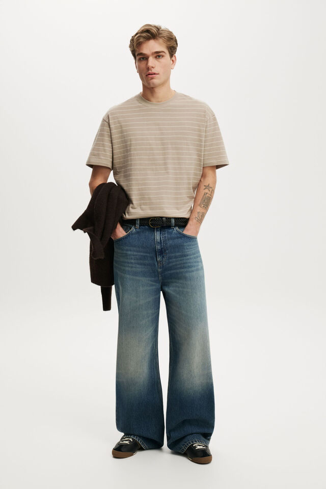 Everyday Fit T-Shirt, HAZELNUT / BONE STRIPE
