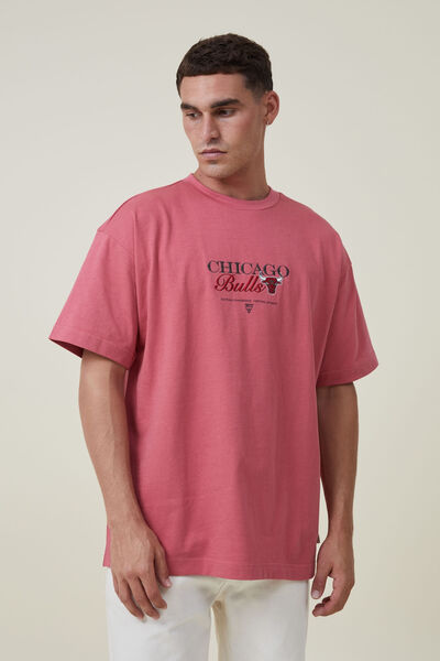 Nba Box Fit T-Shirt, LCN NBA SOFT RED/CHICAGO BULLS SCRIPT