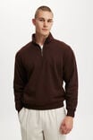 1/4 Zip Sweater, DARK OAK - alternate image 1