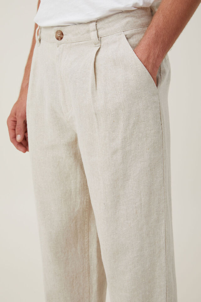 Linen Pleat Pant, OATMEAL