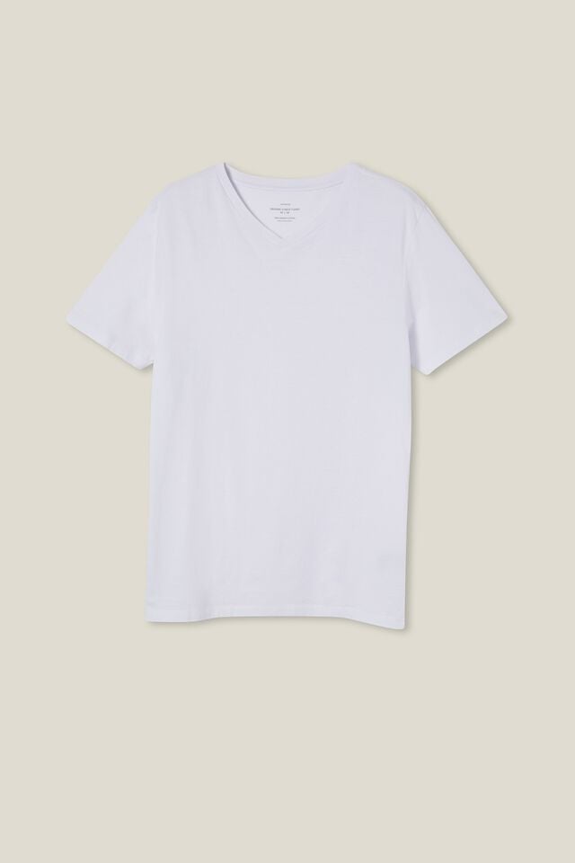 Organic V-Neck T-Shirt, WHITE