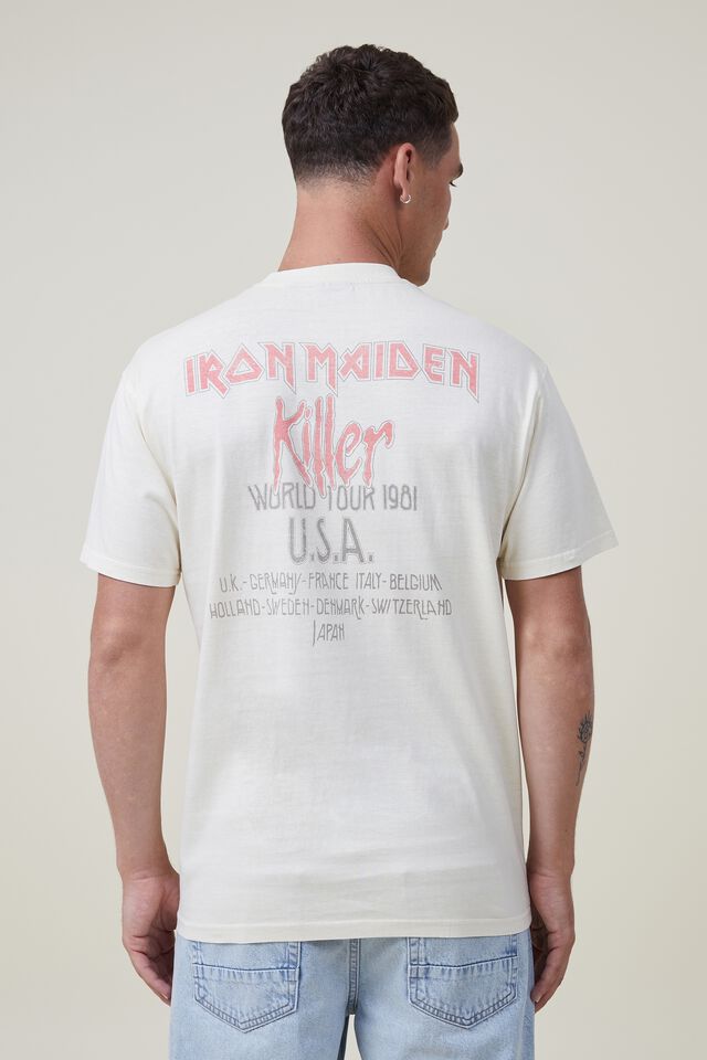 Premium Loose Fit Music T-Shirt, LCN GM BISQUE/IRON MAIDEN - KILLER WORLD TOUR