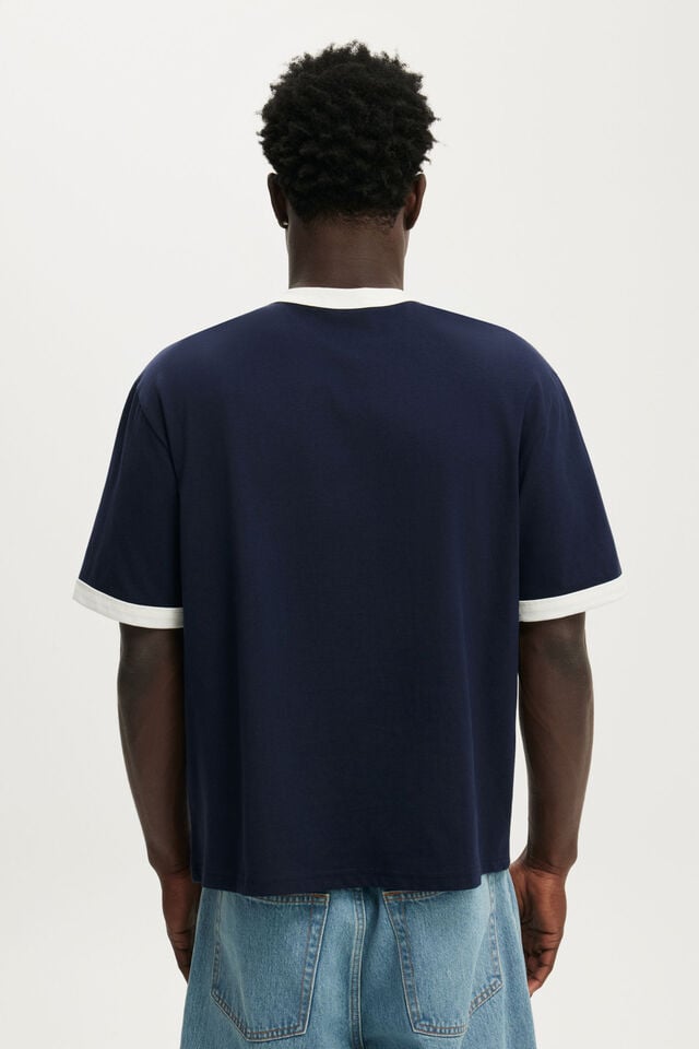 Cropped Fit T-Shirt, VINTAGE NAVY / VINTAGE WHITE RINGER