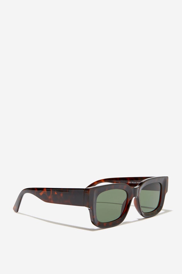 The Relax Sunglasses, DARK TORT/GREEN