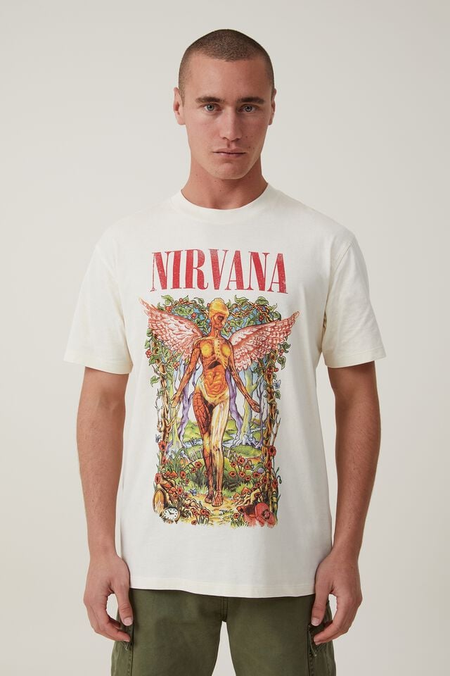 Camiseta - Nirvana Loose Fit T-Shirt, LCN MT CREAMPUFF/NIRVANA - FLORAL IN UTERO