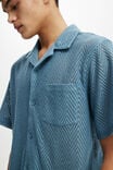Palma Short Sleeve Shirt, BLUE CHEVRON - alternate image 4
