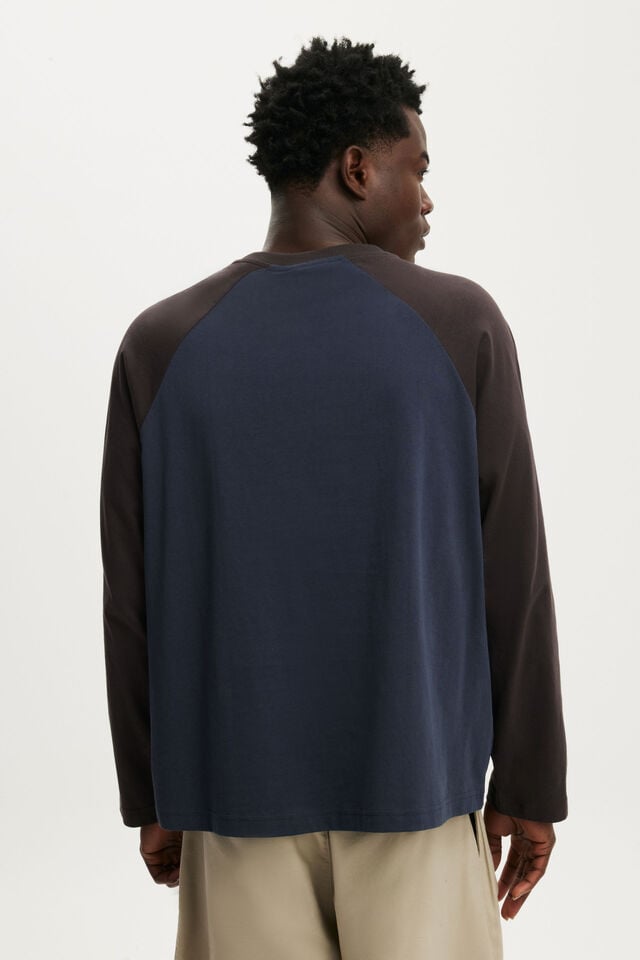 Everyday Fit Long Sleeve T-Shirt, TRUE NAVY/BITTER BROWN