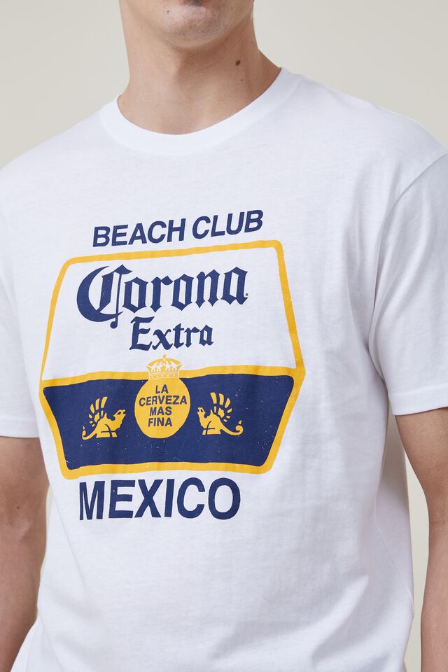 Corona Premium Loose Fit T-Shirt, LCN COR WHITE/CORONA - BEACH CLUB