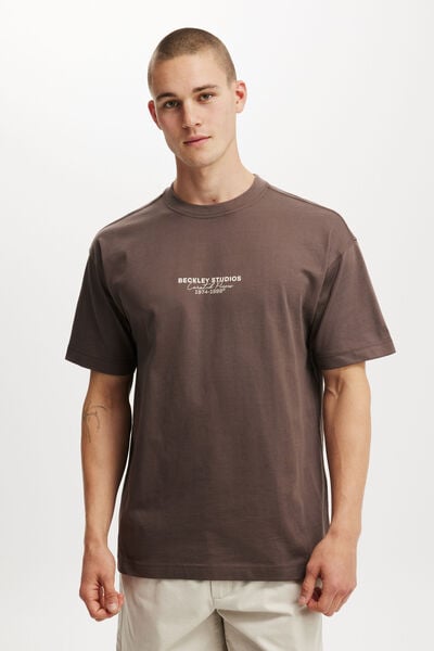 Box Fit Easy T-Shirt, WASHED CHOCOLATE/BECKLEY MONOCHROME