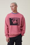 Mickey Oversized Sweater, LCN DIS SOFT RED/SPECKLED MICKEY - alternate image 1