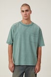 Crop Fit Reversed T-Shirt, FADED TEAL - alternate image 1