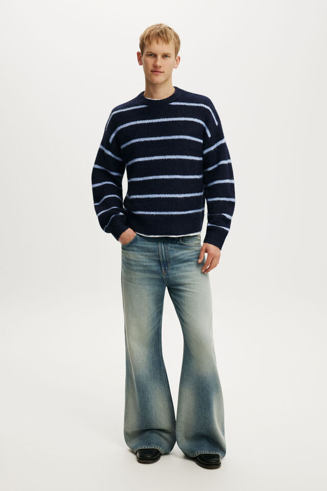 Super Soft Boxy Sweater, NAVY STRIPE