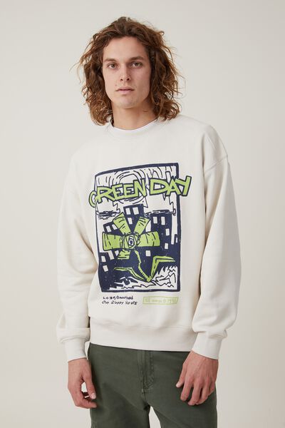 Oversized Music Sweater, LCN WMG BONE/GREEN DAY - FLOWER