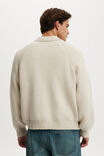 Zip Through Knitted Bomber, NATURAL MARLE - example image 3