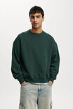 Box Fit Crew Sweater, PINE NEEDLE GREEN - alternate image 1