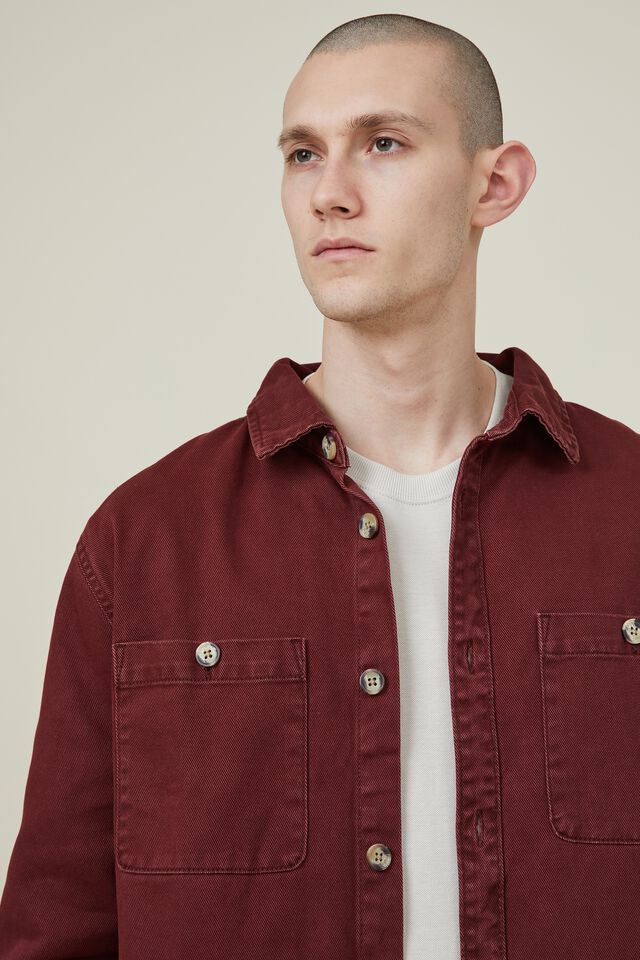 Heavy Overshirt, VINTAGE RED TWILL