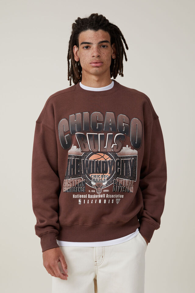 Nba Oversized Sweater, LCN NBA WOODCHIP/ BULLS - CITYSCAPE
