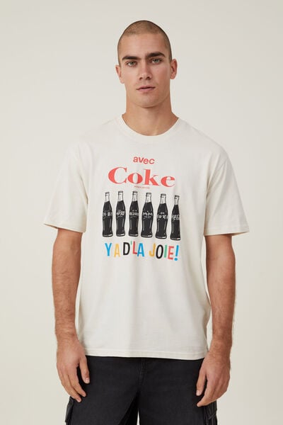Loose Fit Pop Culture T-Shirt, LCN COK BONE/AVEC COKE