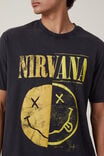 Nirvana Loose Fit T-Shirt, LCN MT BLACK/NIRVANA - SMILEY HALF - vista alternativa 4