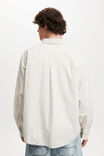 Oversized Long Sleeve Shirt, GREY WHITE STRIPE - alternate image 3