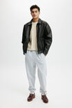 Baggy Cuffed Track Pant, GREY MARLE - alternate image 1