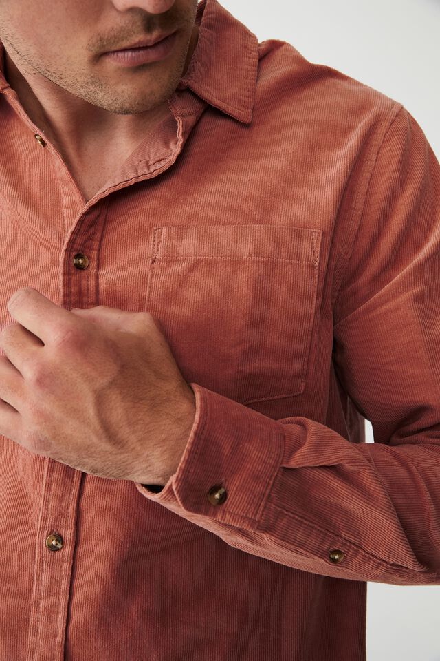 Festival Long Sleeve Shirt, FADED RED CORD