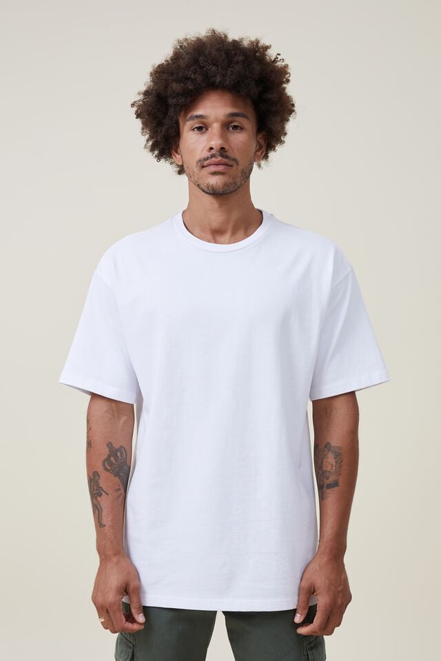 Streetwear Curled Sleeve Printed T-Shirt - WHITE M Mobile