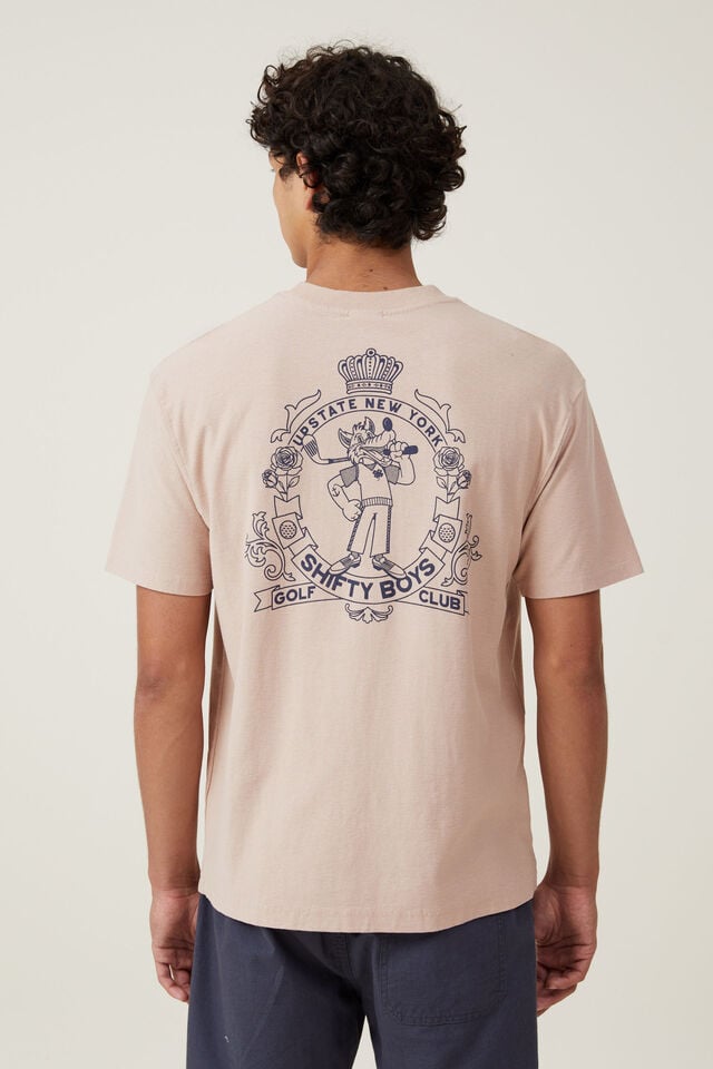 Camiseta - Premium Loose Fit Art T-Shirt, DUSTY BLOSSOM / SHIFTY BOYS GOLF CLUB