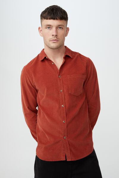 Camden Long Sleeve Shirt, VINTAGE RED CORD