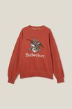 Budweiser Oversized Crew Sweater, LCN BUD BRUSCHETTA RED/A & EAGLE - alternate image 6