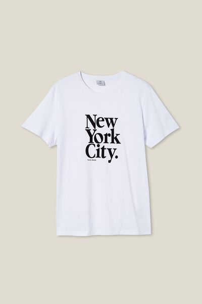 Tbar Text T-Shirt, WHITE/NEW YORK CITY STACK