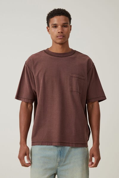 Crop Fit Reversed T-Shirt, BRUNETTE