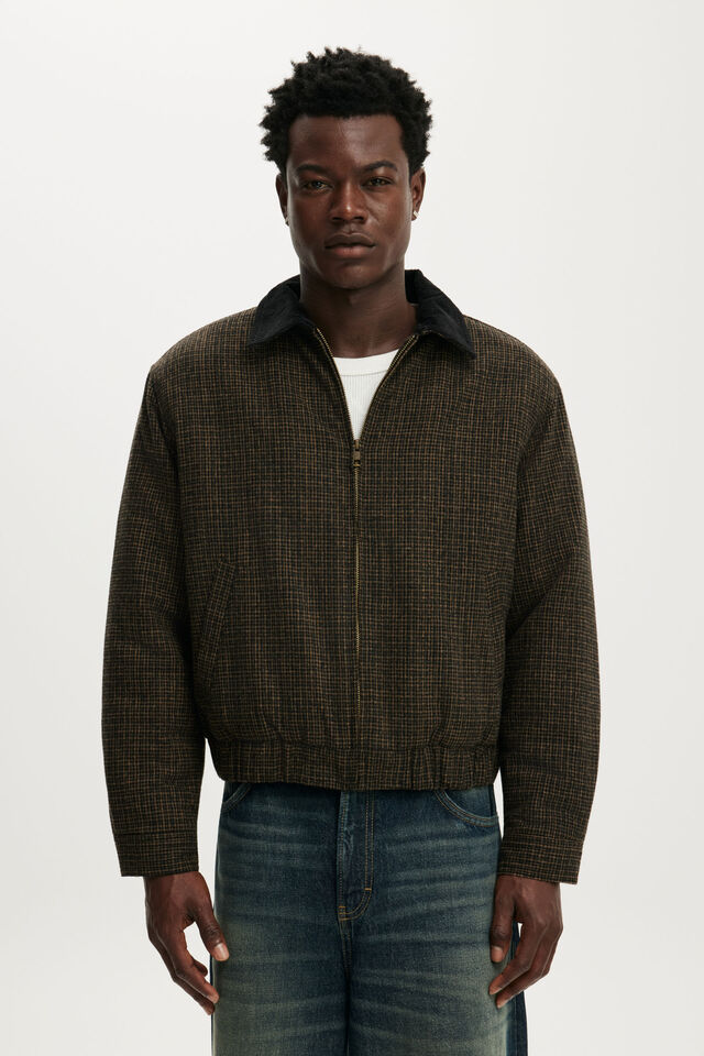 Ranch Harrington Jacket, CHARCOAL MINI CHECK