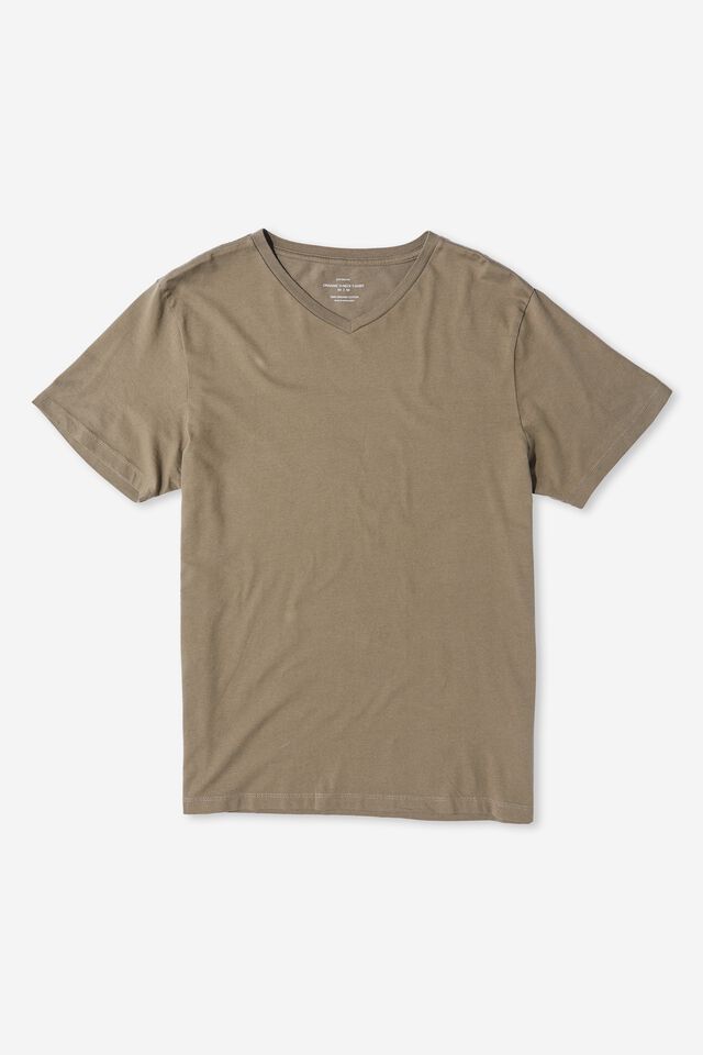 Organic V-Neck T-Shirt, MILITARY