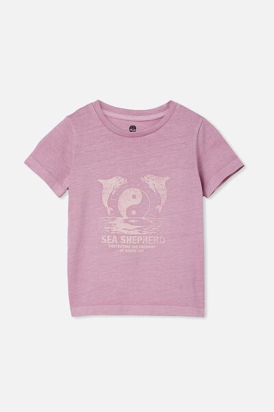 Sea Shepherd Kids T-Shirt, LCN SEA PALE PINK/DOLPHINS