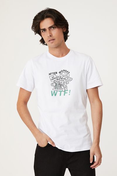 Tbar Art T-Shirt, WHITE/WTF