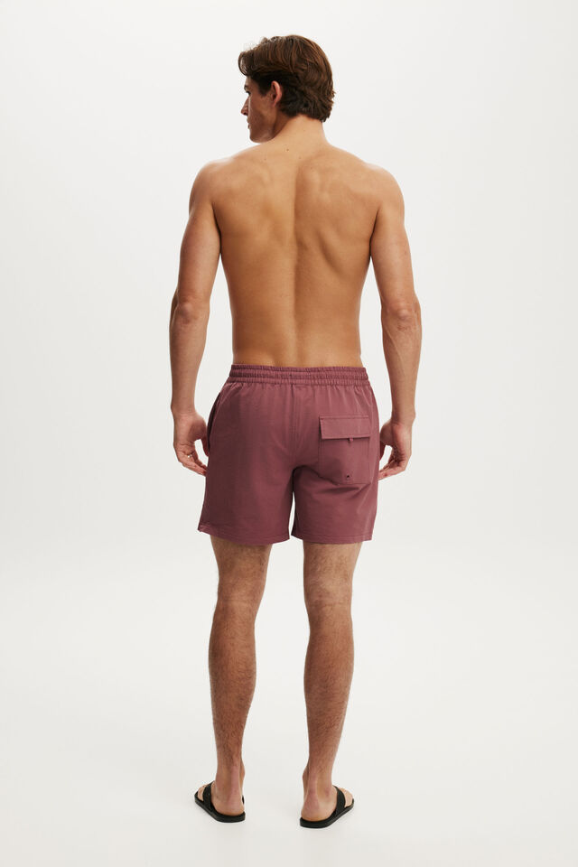 Stretch Swim Short, MAROON PANEL SEERSUCKER