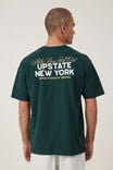 Premium Loose Fit Art T-Shirt, PINE NEEDLE GREEN/UPSTATE NEW YORK SCRIPT - alternate image 3