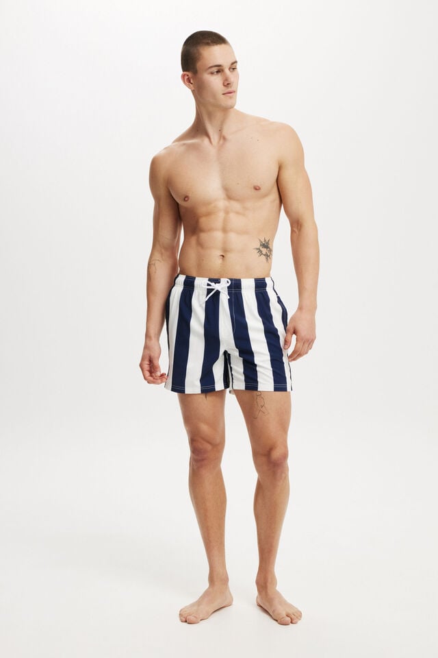 Stretch Swim Short, NAVY RESORT STRIPE