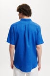Linen Short Sleeve Shirt, COBALT - alternate image 3