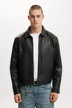 Faux Leather Harrington, VINTAGE BLACK - alternate image 1