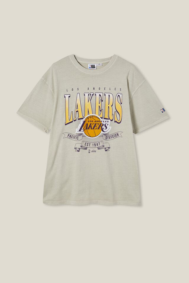 Mitchell & Ness NBA merch Take Out Tee Lakers Men Shortsleeves White in Size:L