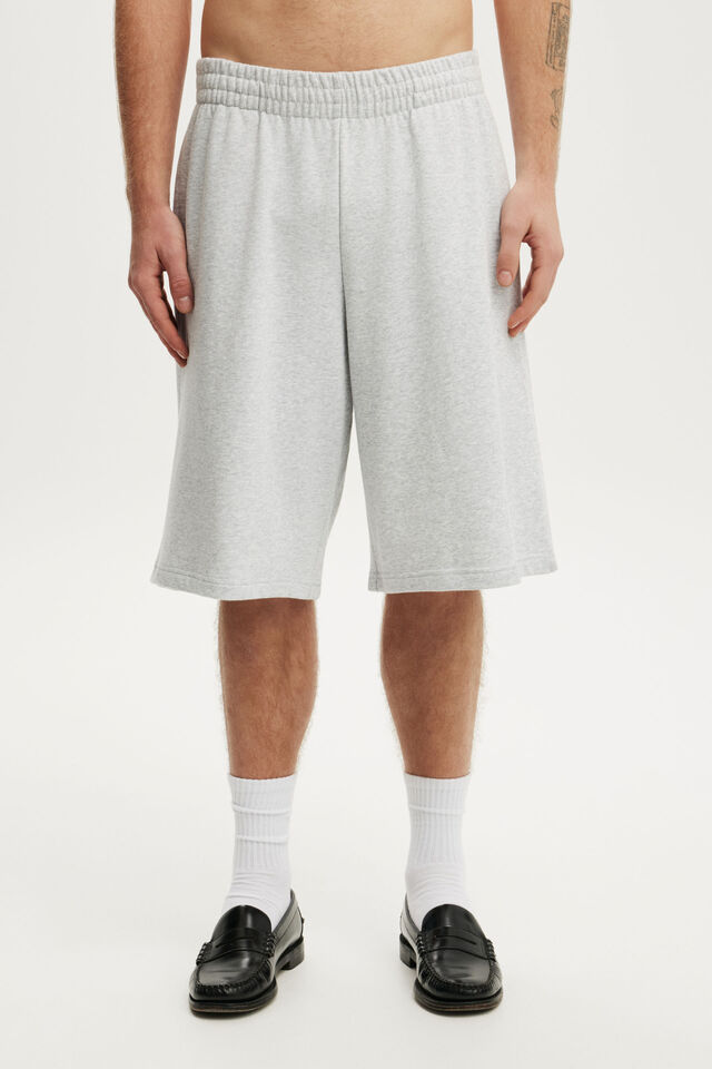 Super Baggy Fleece Short, GREY MARLE