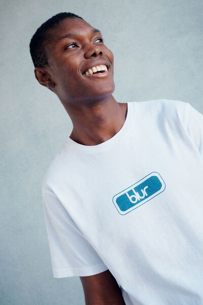Tbar Collab Music T-Shirt, LCN WMG WHITE/BLUR - BOX LOGO