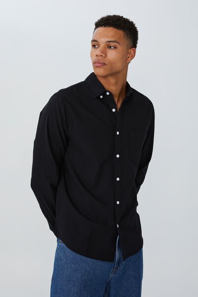 Mayfair Long Sleeve Shirt, BLACK