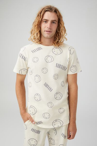 Lounge T-Shirt, LC LIV BONE/NIRVANA SMILEY