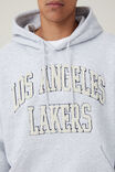 NBA LA Lakers Box Fit Hoodie, LCN NBA GREY MARLE / LAKERS - COLLEGE - alternate image 4
