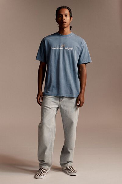 Camiseta - Basquiat Loose Fit T-Shirt, LCN BSQ WASHED COBALT/BULL