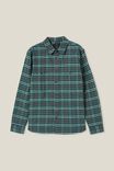 Brooklyn Long Sleeve Shirt, GREEN OXFORD CHECK - alternate image 5